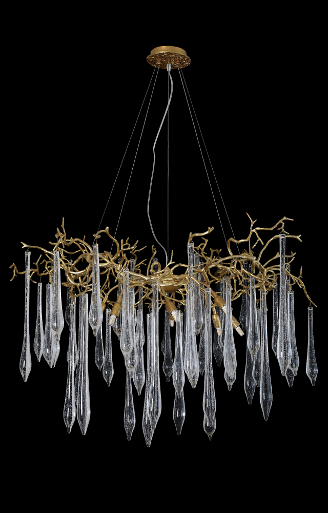 Подвесная люстра Crystal Lux Reina REINA SP8 D1000 GOLD PEARL