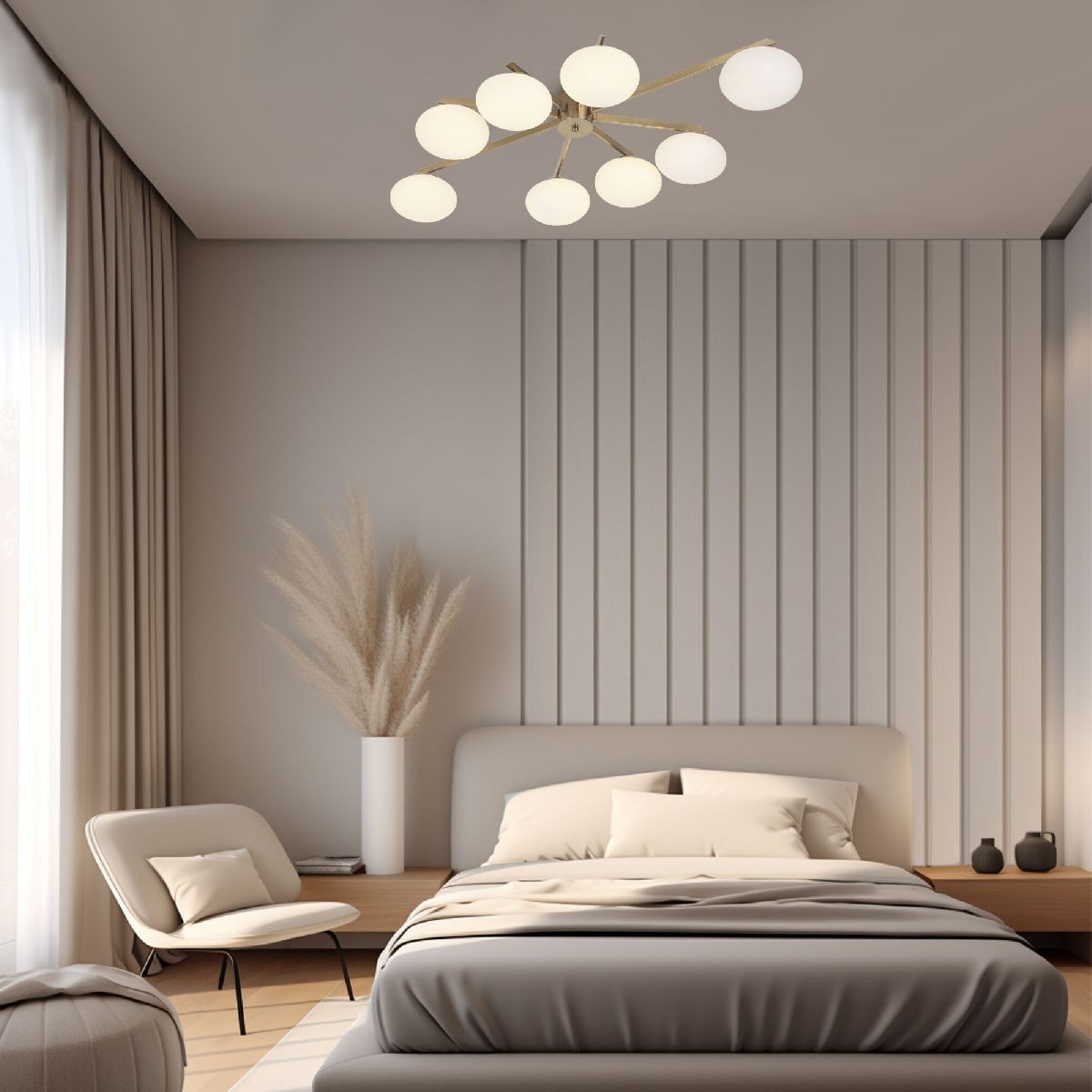 Потолочная светодиодная люстра Eurosvet Opaline 70220/8 латунь Smart a065768