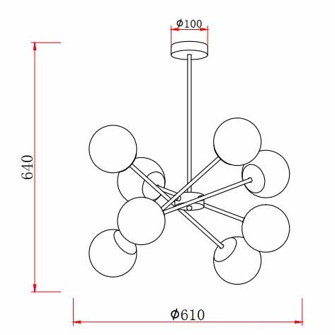Подвесная люстра Rivoli Areta 3075-308 Б0047307