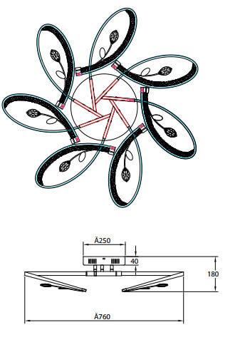Потолочная люстра Rivoli Petalo 6004-105 Б0038152
