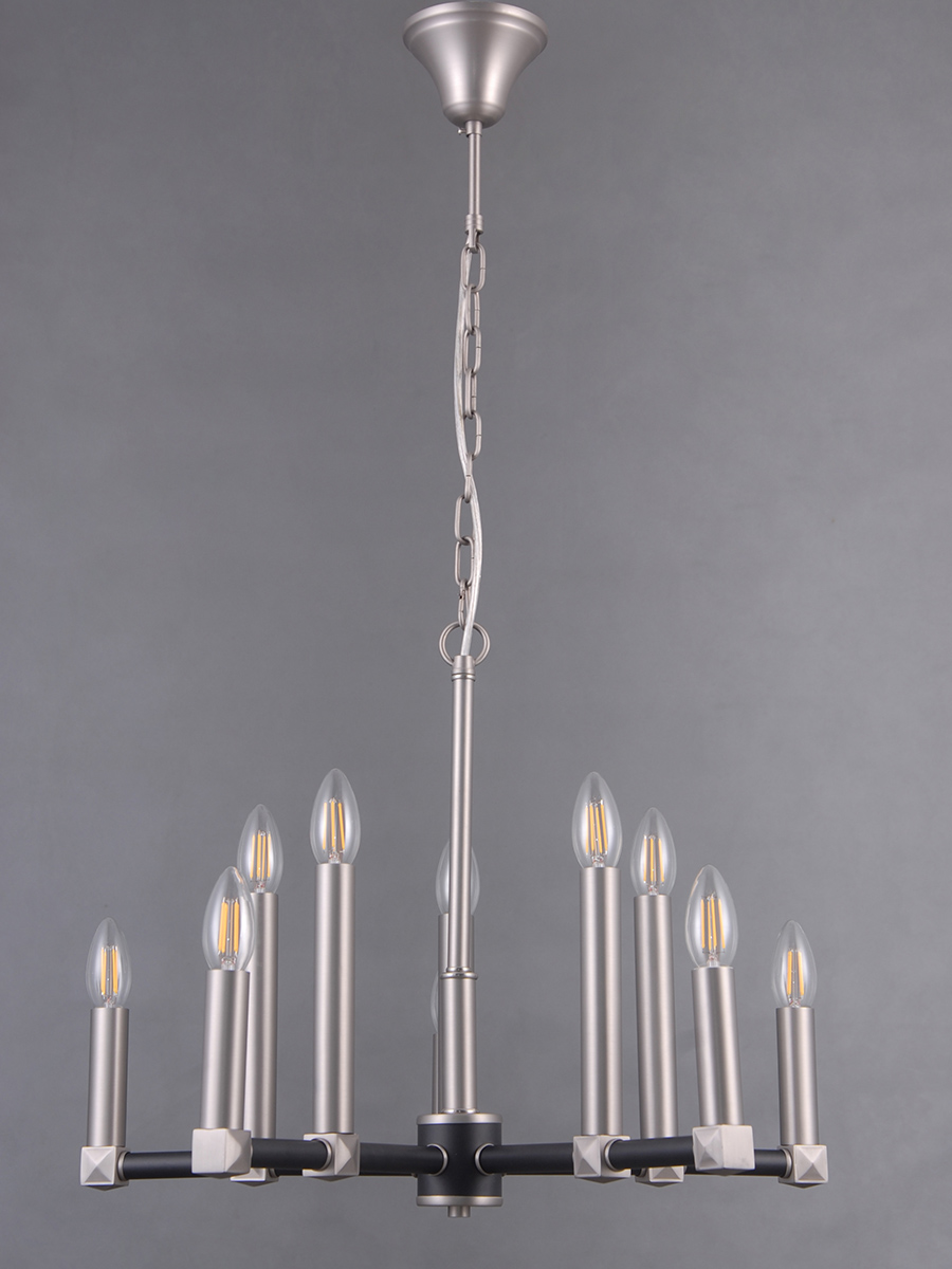 Подвесная люстра Elvan LU-39446/10-E14-SiBl