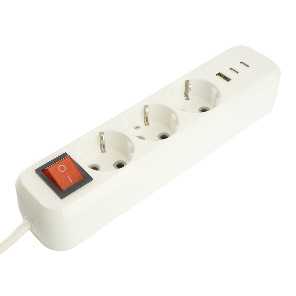 Удлинитель 3-местный с/з с выключателем Stekker Home HM071-31-02 50136