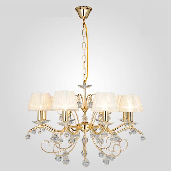 Подвесная люстра Eurosvet Эстель 10058/8 золото/прозрачный хрусталь Strotskis