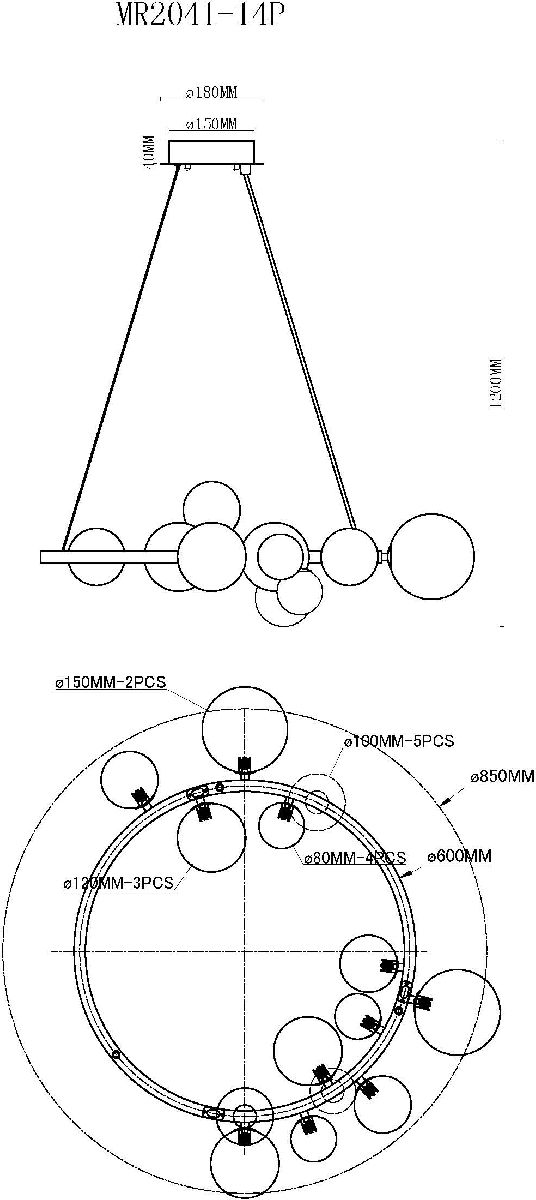 Подвесная люстра MyFar George MR2041-14P