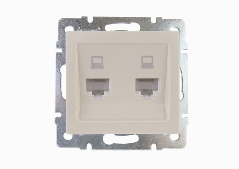 Розетка компьютерная двойная Lezard Rain 703-0388-141