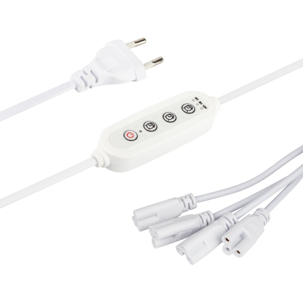 Разветвитель сетевой для линейных светильников Эра 4х IEC C5 3pin+timer (4/8/12 H) 2 м Б0066947