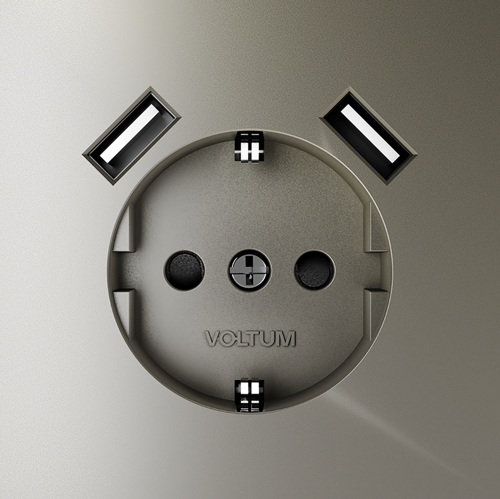 Розетка с USB, А+А Voltum S70 VLS040404 (шелк)