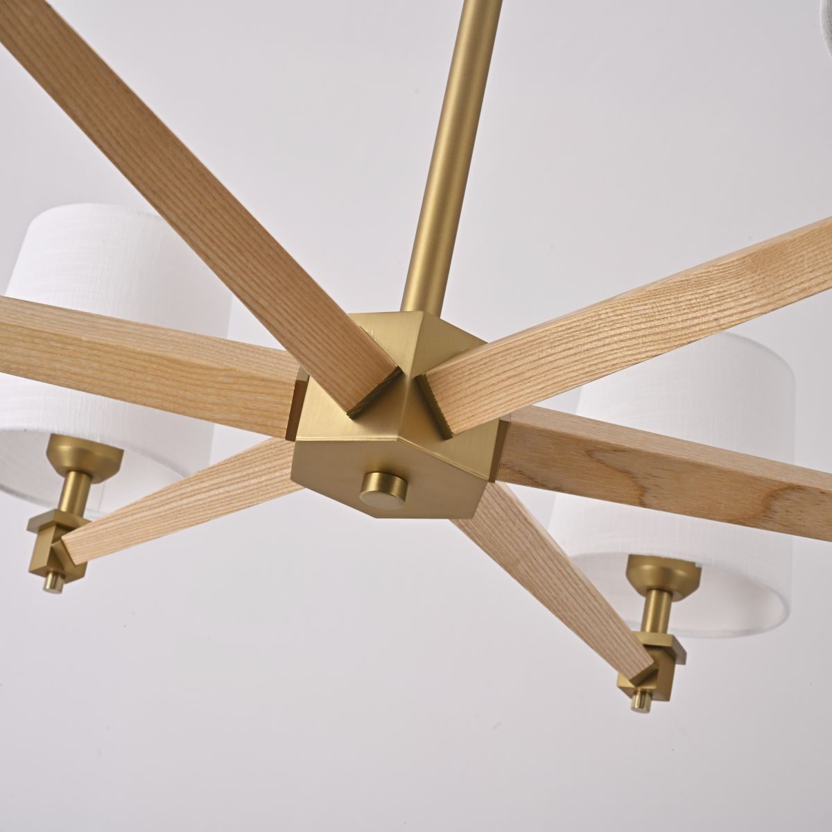 Люстра на штанге ImperiumLoft Stavra Jorgenson White/Light Wood 203575-26