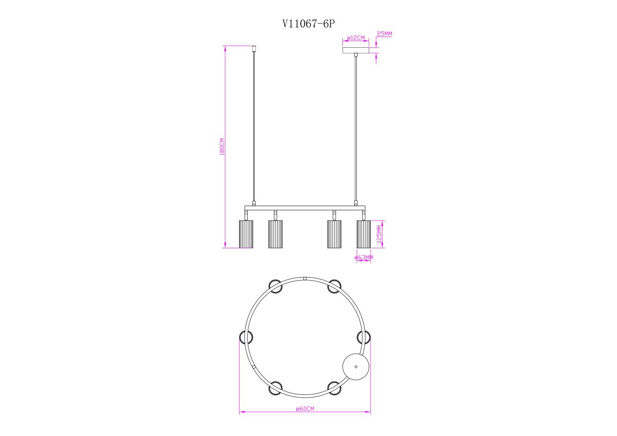Подвесная люстра Moderli Cora V11602-6P