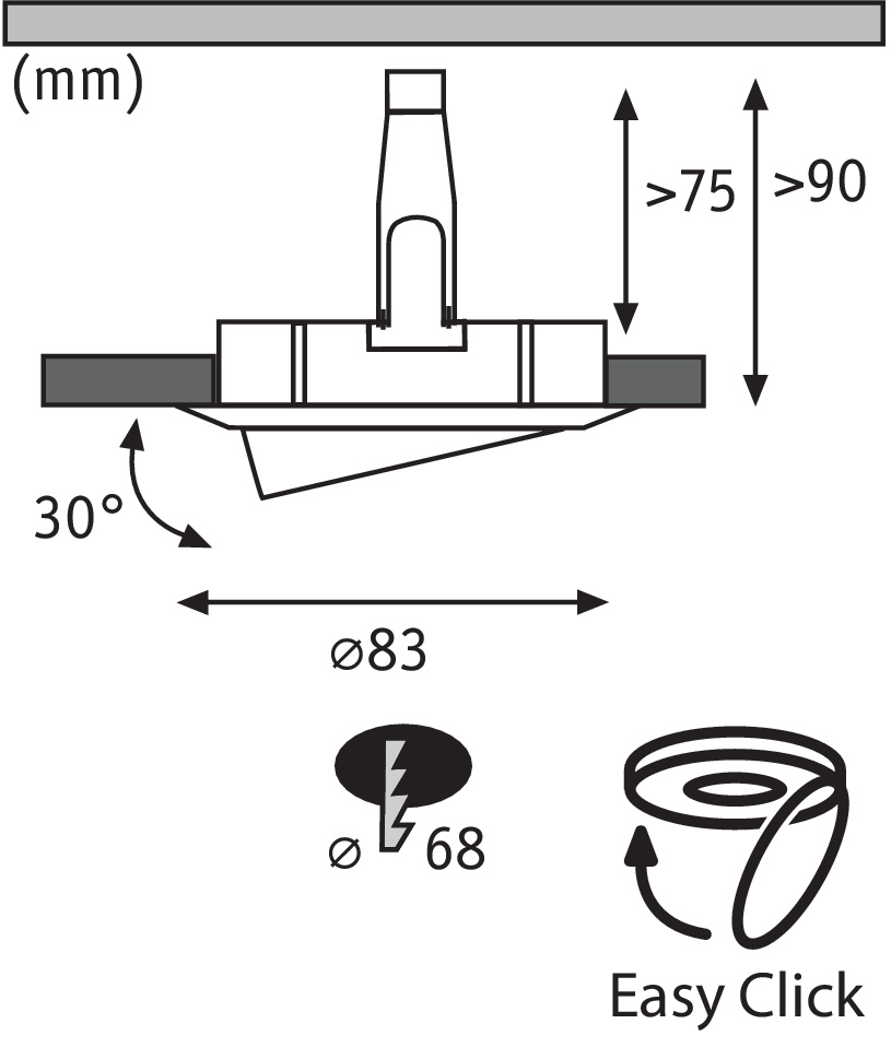 Встраиваемый светодиодный светильник Paulmann Decke 92102