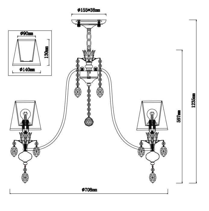 Подвесная люстра Rivoli Duchessa 2015-205 Б0038415