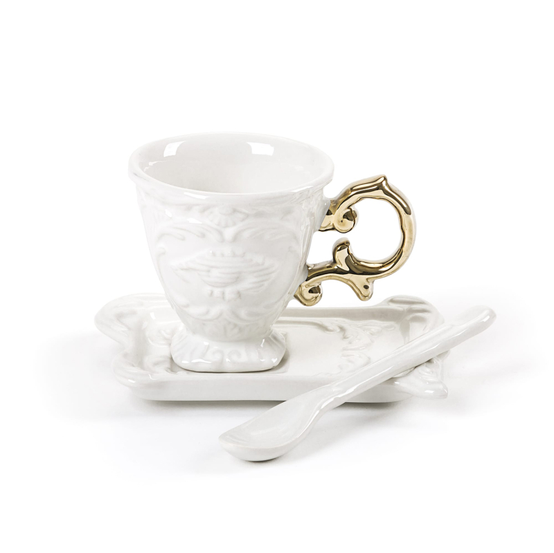 Блюдце с чашкой I-Coffee Seletti I-Wares Gold 09869
