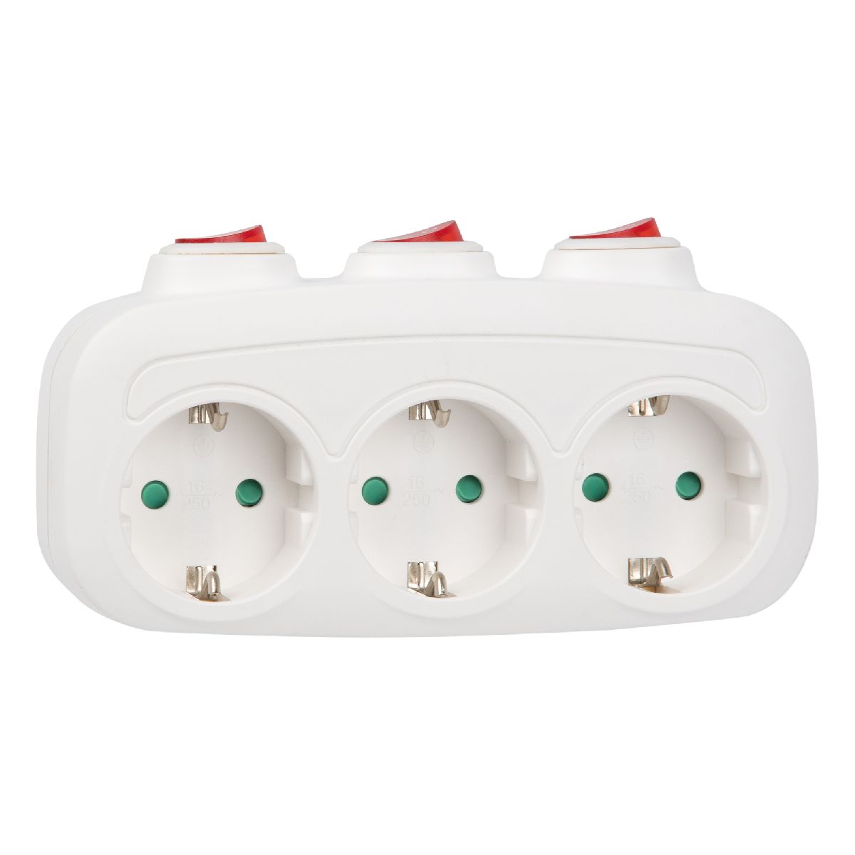 Разветвитель сетевой с выключателем Uniel S-GES3-16OB WHITE UL-00011239