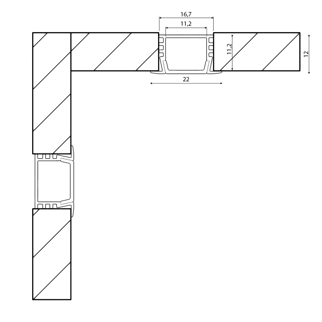 Профиль алюминиевый SWG RC-2212 002452