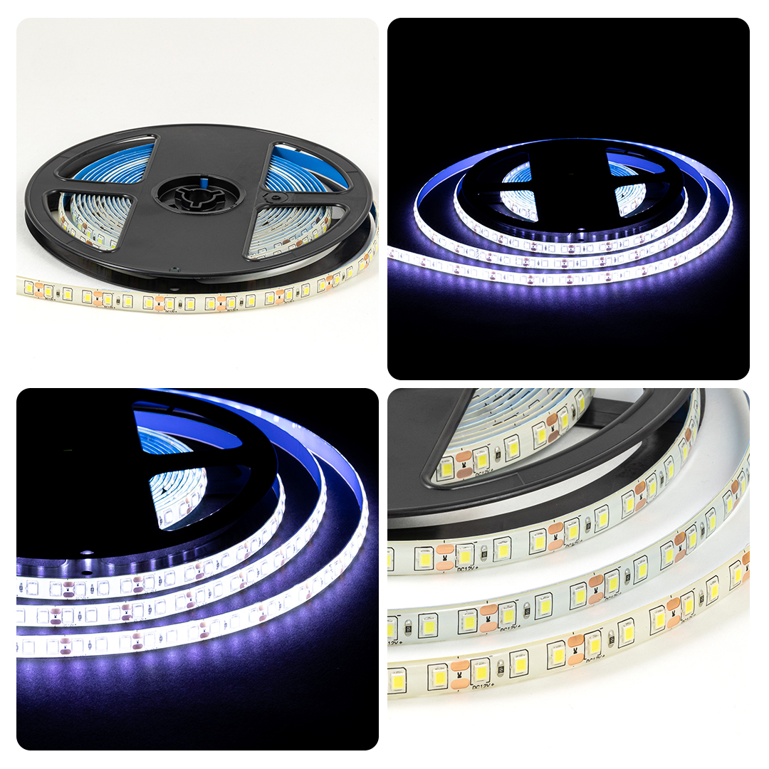 Светодиодная влагозащищенная лента OGM 12В 2835 9,6Вт/м 6500К 7Лм/чип 5м IP65 LSE-261