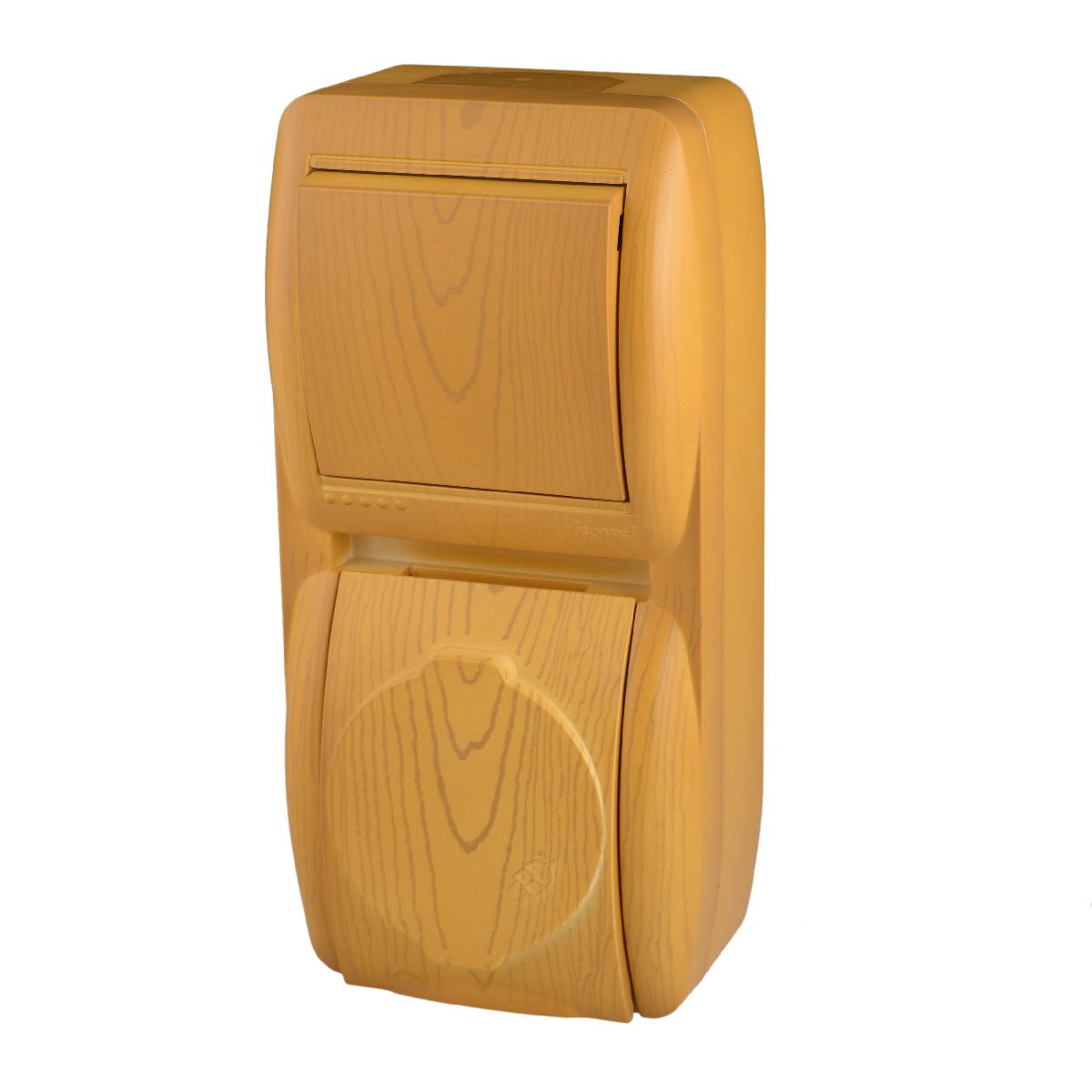 Выключатель и розетка с/з с крышкой Lezard Nata 710-0700-172