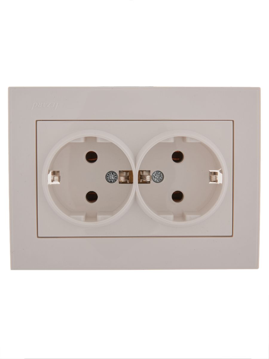 Розетка двойная с/з Lezard Rain 703-0202-127