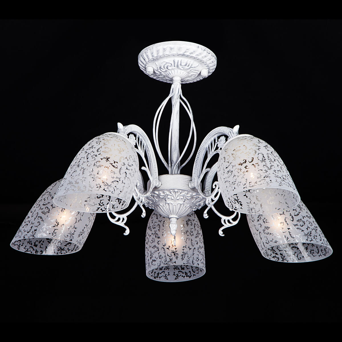 Потолочная люстра Eurosvet Нимфа 70039/5 белый с серебром