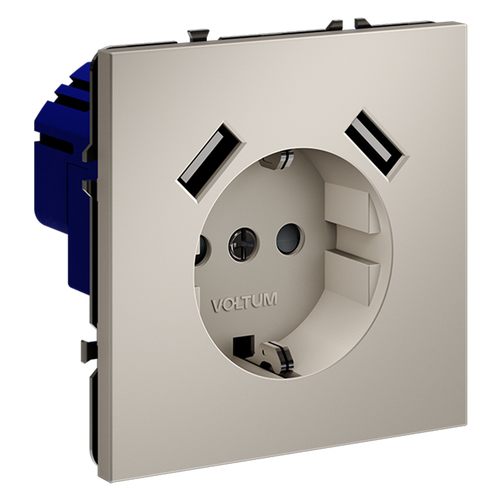 Розетка с USB, А+А Voltum S70 VLS040403 (кашемир)