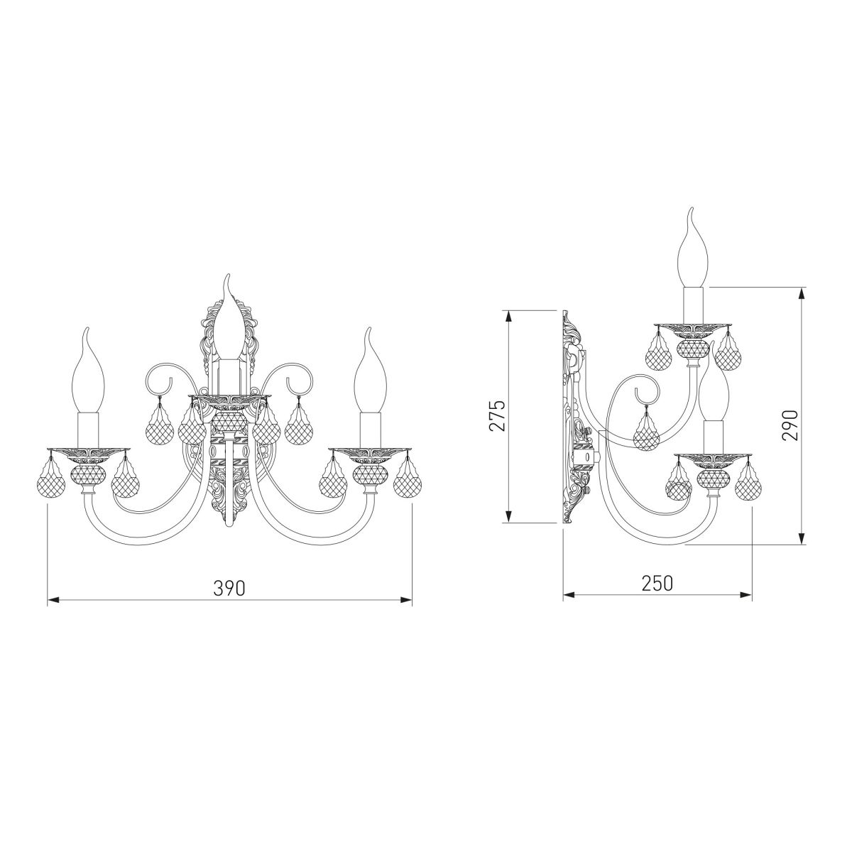 Бра Eurosvet Alda 3305/3  латунь/прозрачный хрусталь Strotskis a072113