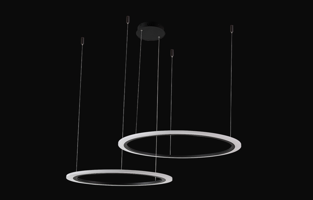 Подвесной светодиодный светильник Crystal Lux MANZANA SP53W LED D600+800 BLACK