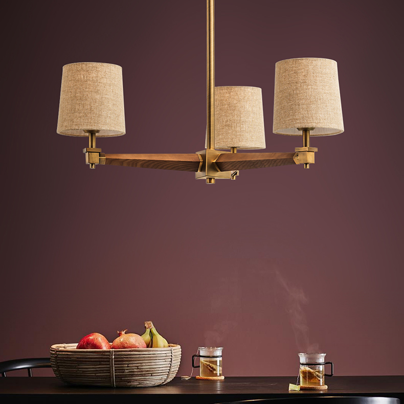 Люстра на штанге ImperiumLoft Stavra Jorgenson Beige/Dark Wood 203576-26