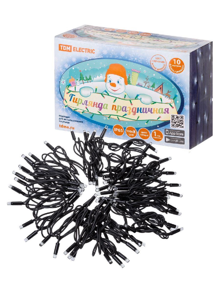 Уличная светодиодная гирлянда TDM Electric СГУ100Б10 250V холодный белый с мерцанием SQ0361-0043