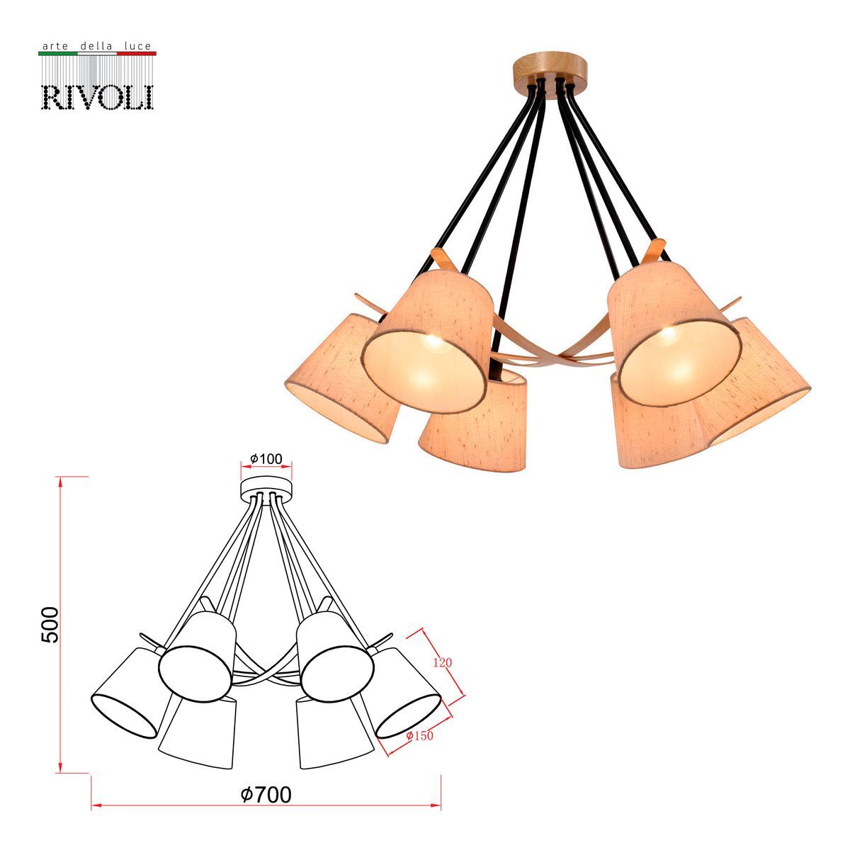 Потолочная люстра Rivoli Innominata 3121-306 Б0054996