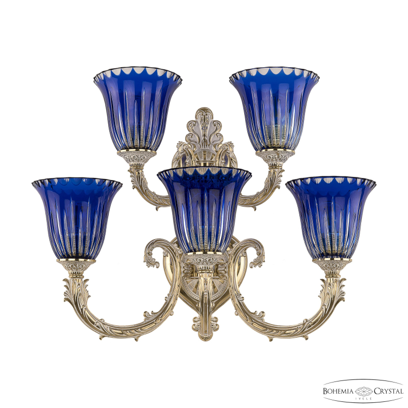 Бра Bohemia Ivele Crystal Florence 7109B16/3+2/210 GW P2 U Clear-Blue/H-1K
