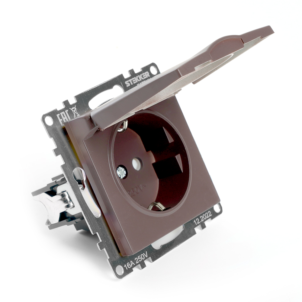 Розетка 1-местная с защитной шторкой Stekker Катрин GLS16-7112-04 49029