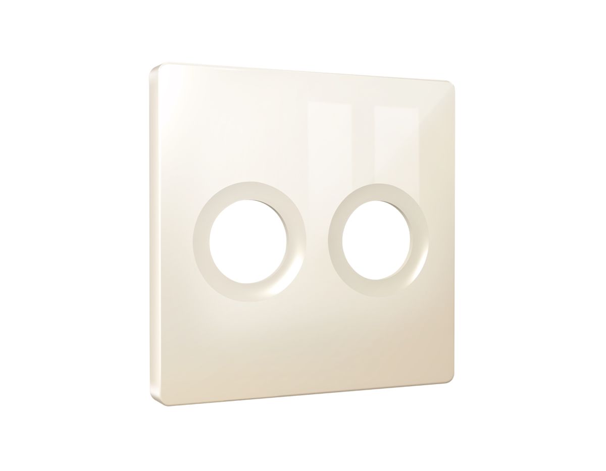 Лицевая панель Alfa (Бежевый глянец) для TV двойной розетки Quant Ambrella Volt AP3133