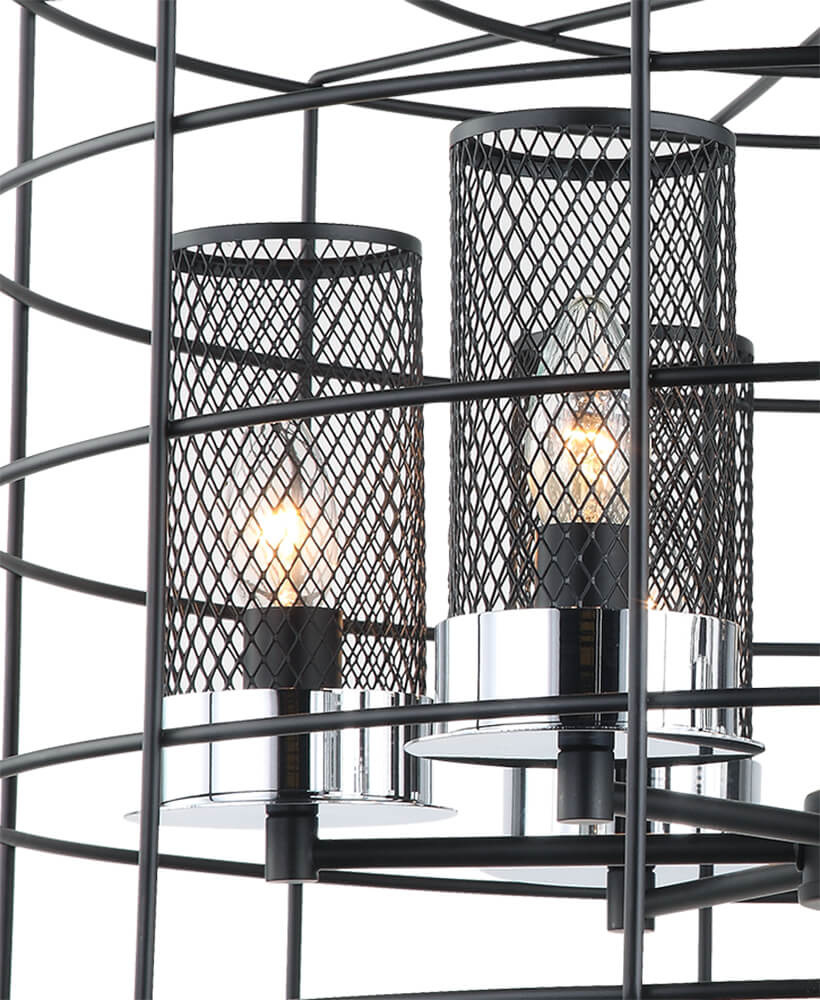 Подвесная люстра Lumien Hall Корин 4012/6P-BK-CR