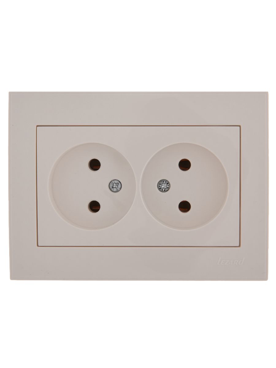 Розетка двойная б/з Lezard Rain 703-0202-128