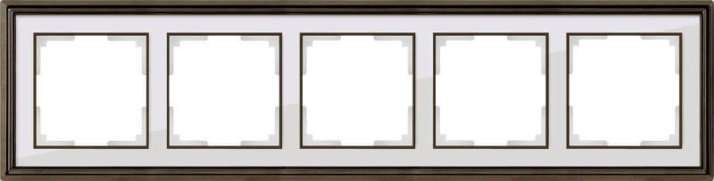 Рамка Werkel Palacio на 5 постов бронза/белый WL17-Frame-05 4690389103759