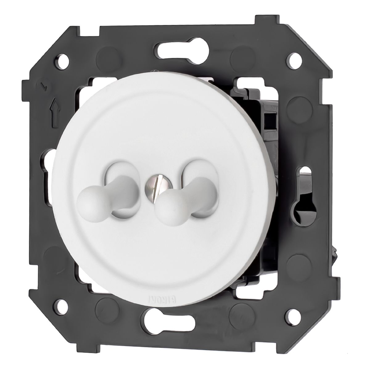 Выключатель двухклавишный Bironi Шедель Бриз B3-232-21M