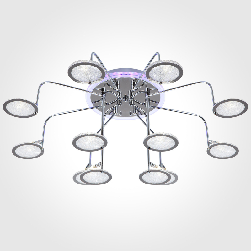 Потолочная люстра Eurosvet Spider 80109/12 хром/синий+фиолетовый