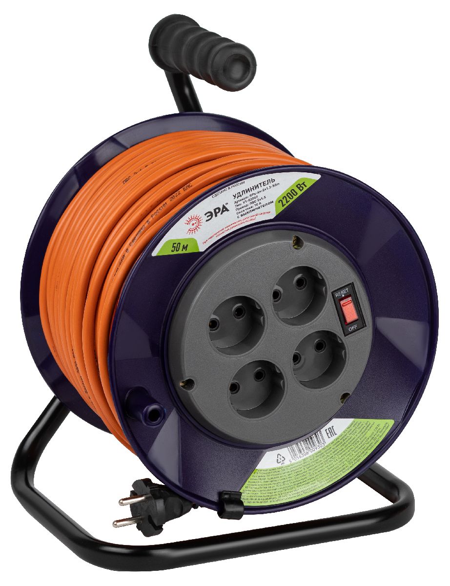 Удлинитель силовой Эра RPx-4s-2x1.5-50m Б0046831