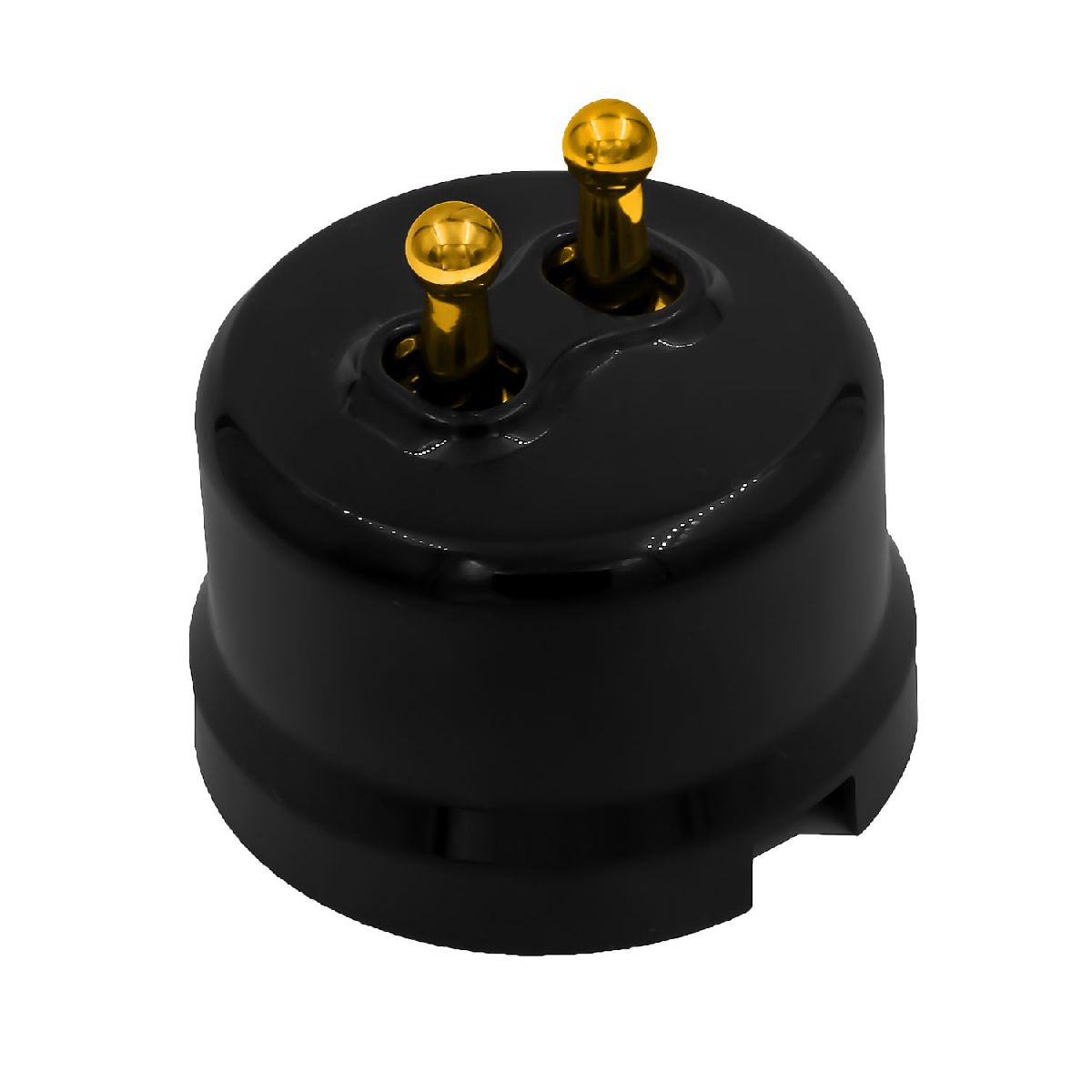 Выключатель двухклавишный тумблерный Bironi Лизетта B1-232-23-G