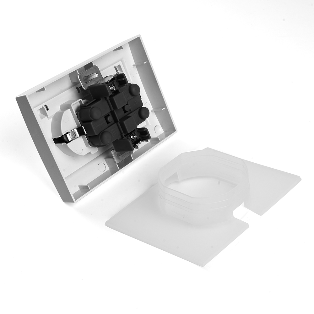 Розетка 2-местная с/з с крышкой Stekker Эрна PST16-9015-01 49139