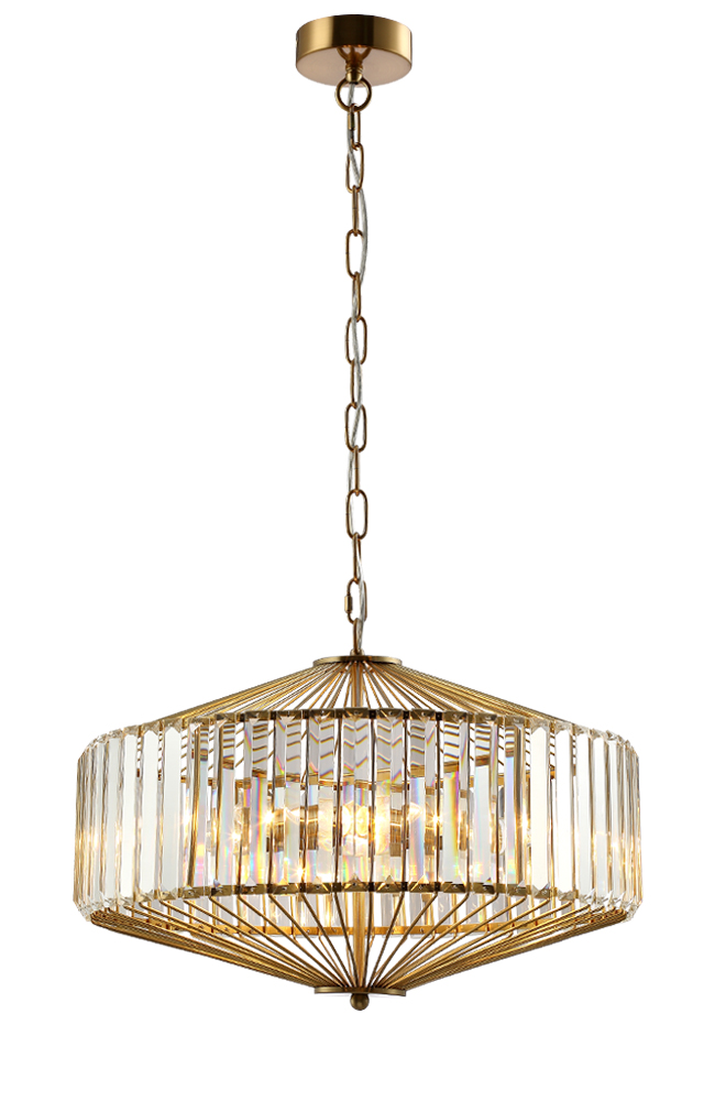 Подвесная люстра Crystal Lux Fiesta FIESTA SP5 BRASS/TRANSPARENTE