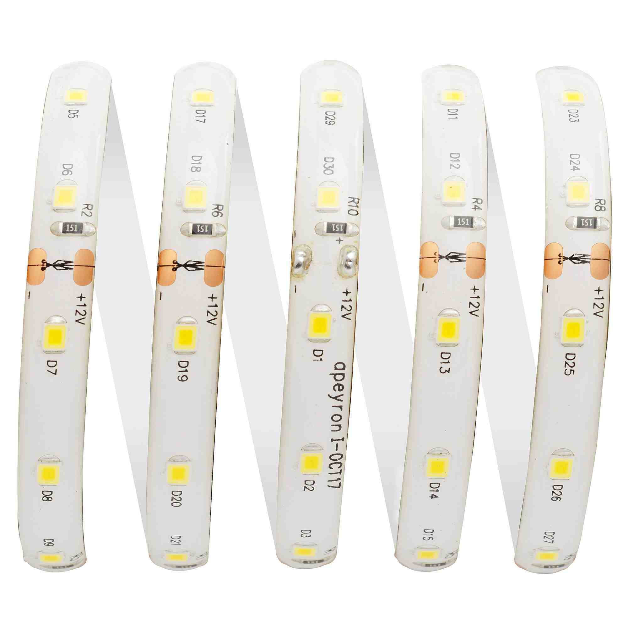 Светодиодная лента Apeyron 12В СТ 4,8Вт/м smd3528, 60д/м IP65 280Лм/м 5м 3000К 00-09