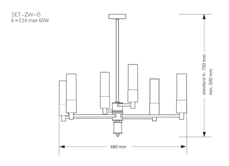 Люстра на штанге Kutek Mood Seti SET-ZW-6(Z)