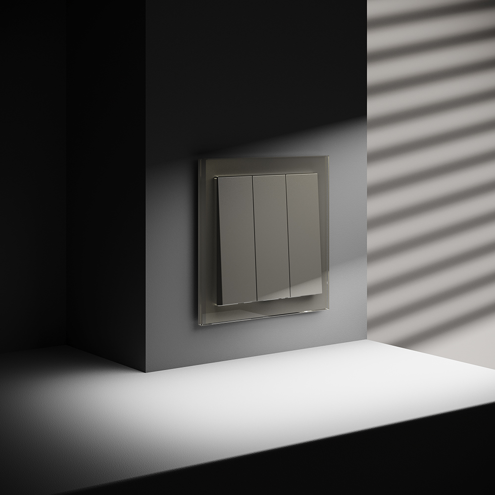 Выключатель трехклавишный Voltum S70 VLS030104 (шелк)