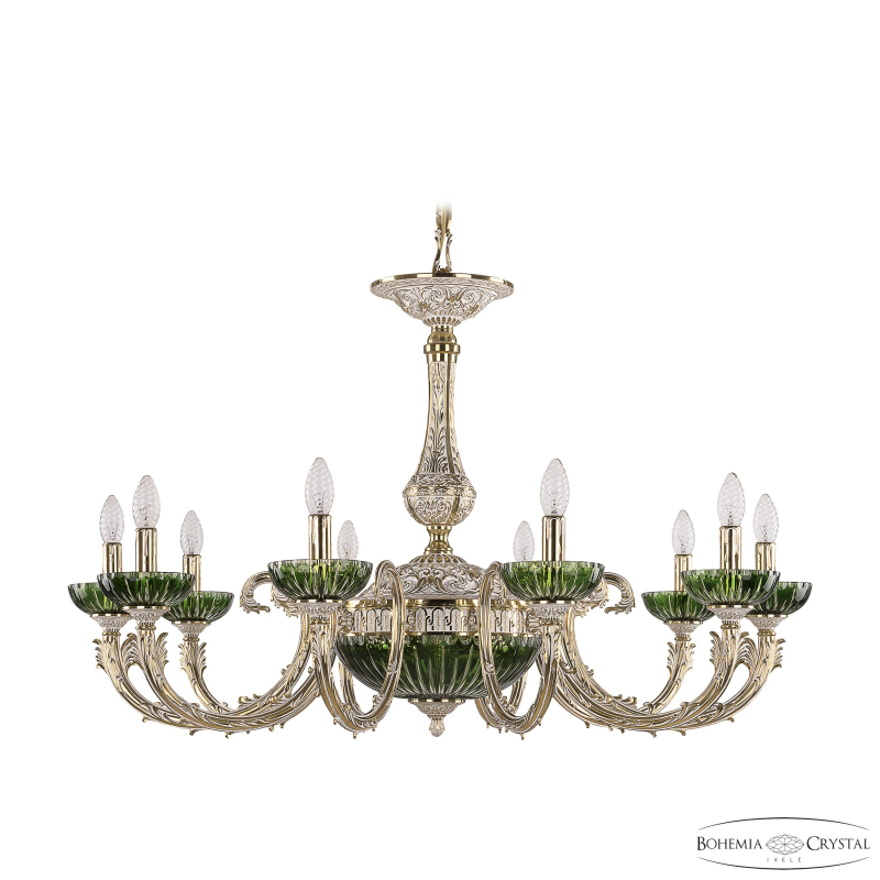 Подвесная люстра Bohemia Ivele Crystal Florence 71109P/10/300 GW P Clear-Green/H-1K