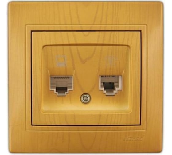 Розетка компьютер+телефон Lezard Mira 701-0701-143