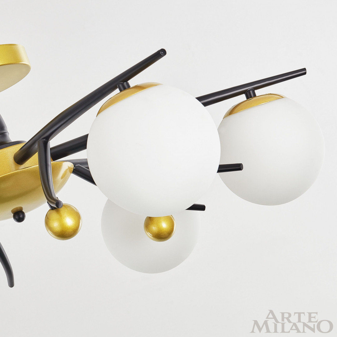 Потолочная люстра Arte Milano 273408/6 BK/GD