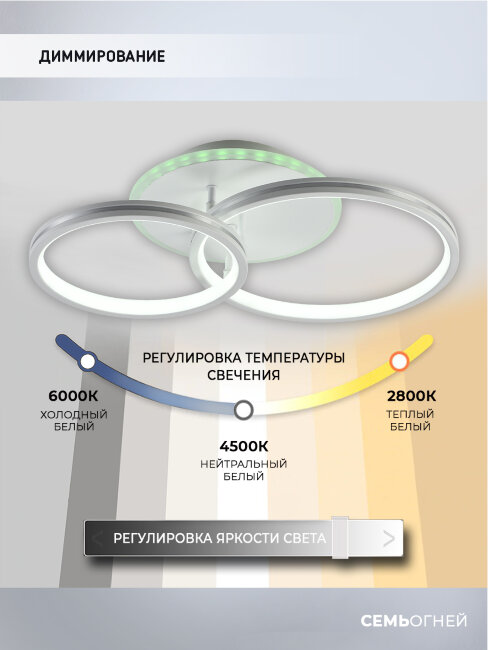 Потолочная люстра Seven Fires Dzheno SF5031/3C-WT-CR-RGB