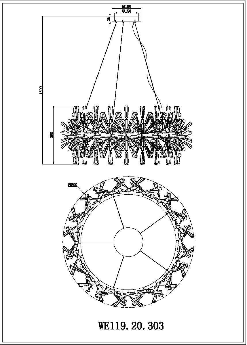 Подвесная люстра Wertmark Floriane WE119.20.303