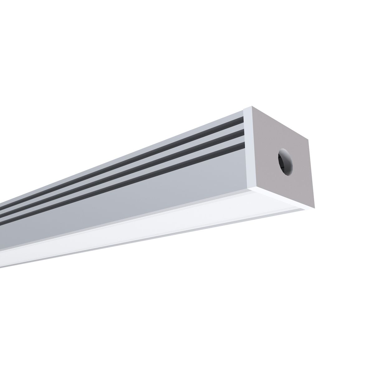 Профиль П-образный накладной шир. ленты до 12мм (рассеиватель матовый, заглушки - 2шт., крепеж - 4шт) OGM GM-08-10