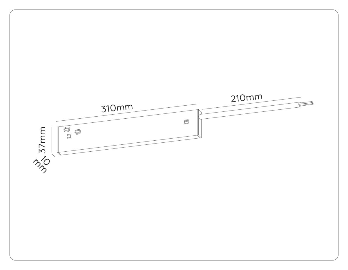 Блок питания внутренний с вводом питания для магнитного шинопровода Ambrella Light Track System 48V 10mm 100W GL2061